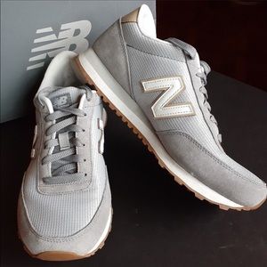 New Balance 501 grey mesh and suede tennis shoes